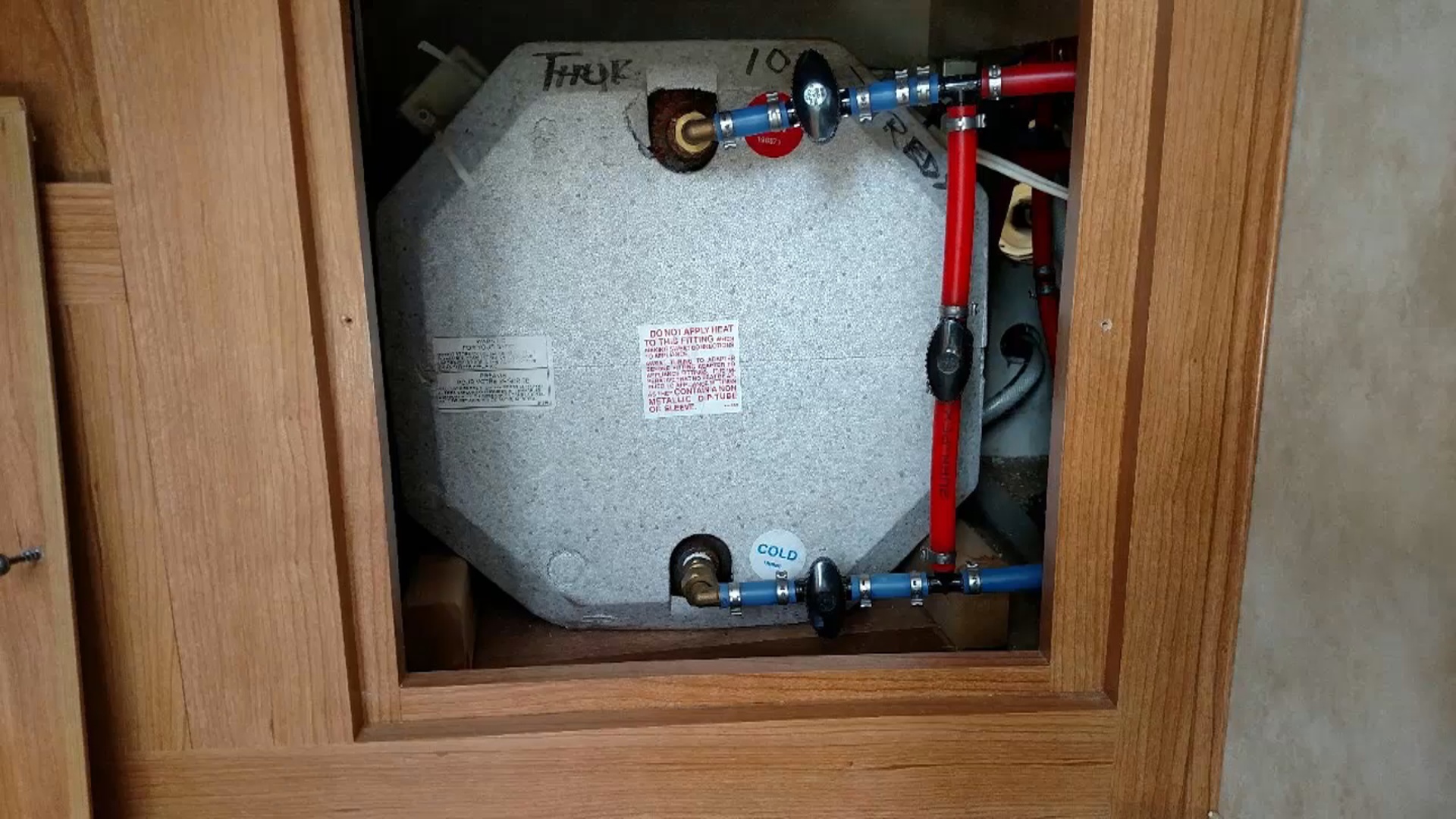 travel trailer hot water heater bypass valve